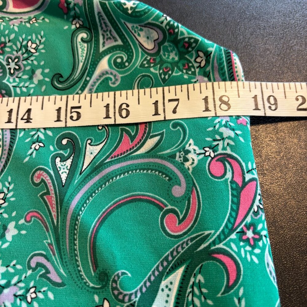 Magnolia Grace Green Paisley Sleeveless Dress Size Large - Picture 7 of 12